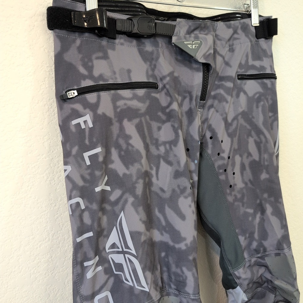 Fly Racing Radium Mens 32 Grey Camo BMX Downhill MTB Bicycle Pants Motocross - Picture 9 of 10